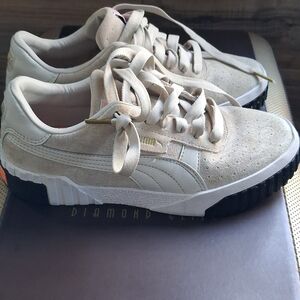 PUMA Women Cali Sneakers Suede Khaki
